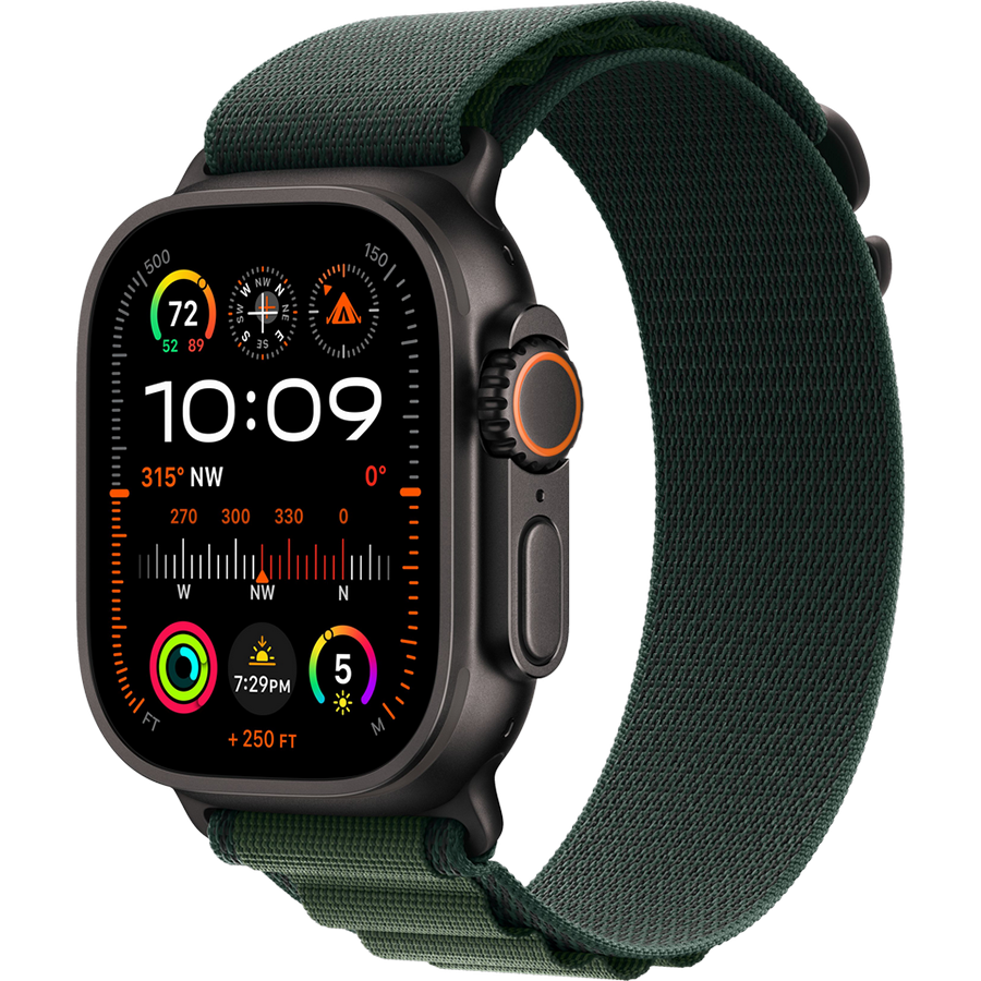 Apple Watch Ultra 2 Black Alpine Loop Dark Green